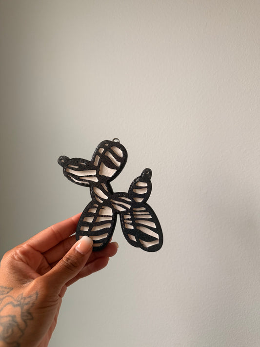 Traditional Zebra Balloon Dog - Butt Naked