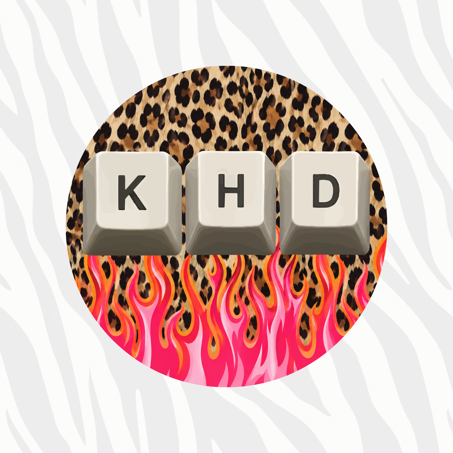 Leopard Flame Monogram Freshie